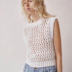 Mirstores cotton knit sweater Vest